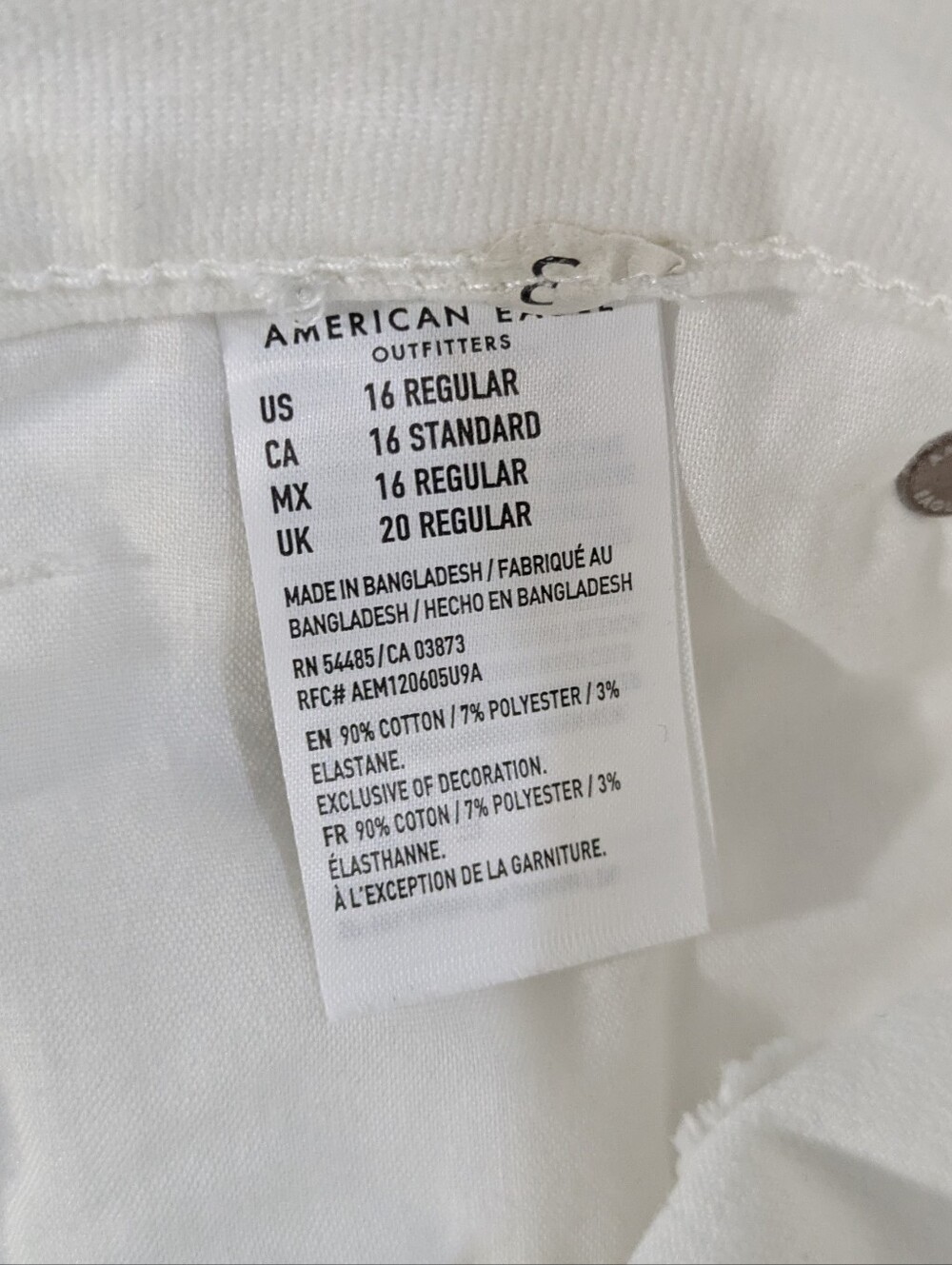 NEW American Eagle Outfitters White Denim Jean Mini Skirt - Size 16 Womens - Picture 7 of 7